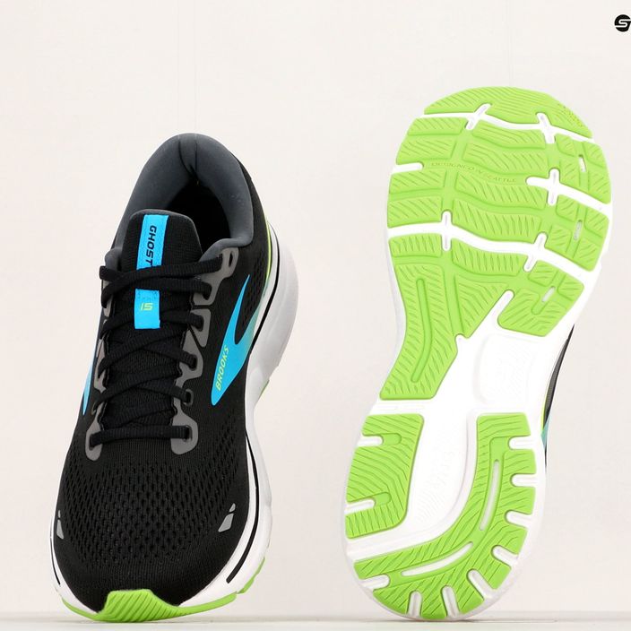Brooks Ghost 15 ανδρικά παπούτσια για τρέξιμο μαύρο/hawaiian pcean/πράσινο 20