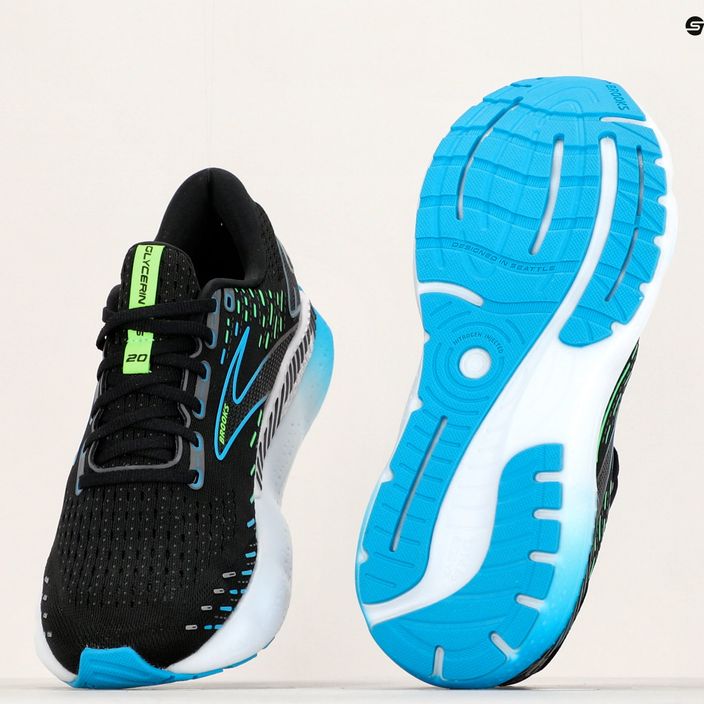 Brooks Glycerin GTS 20 ανδρικά παπούτσια για τρέξιμο μαύρο/ωκεανός Χαβάης/πράσινο 22