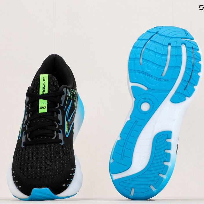 Brooks Glycerin 20 ανδρικά παπούτσια για τρέξιμο μαύρο/ωκεανός Χαβάης/πράσινο 17
