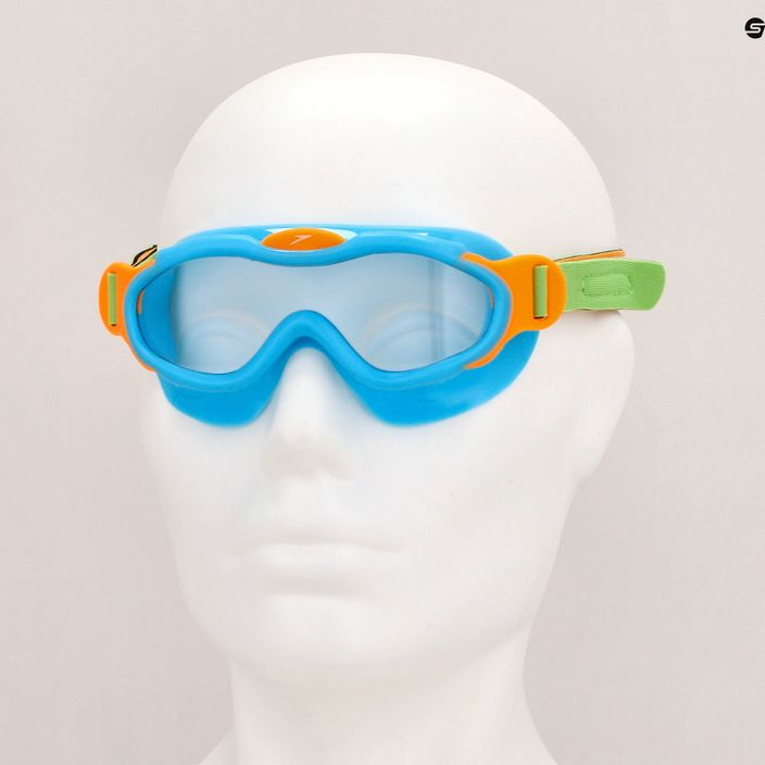 Παιδική μάσκα κολύμβησης Speedo Sea Squad Jr μπλε γαλάζιο/πράσινο φλούο/πορτοκαλί φλούο/καθαρό 8