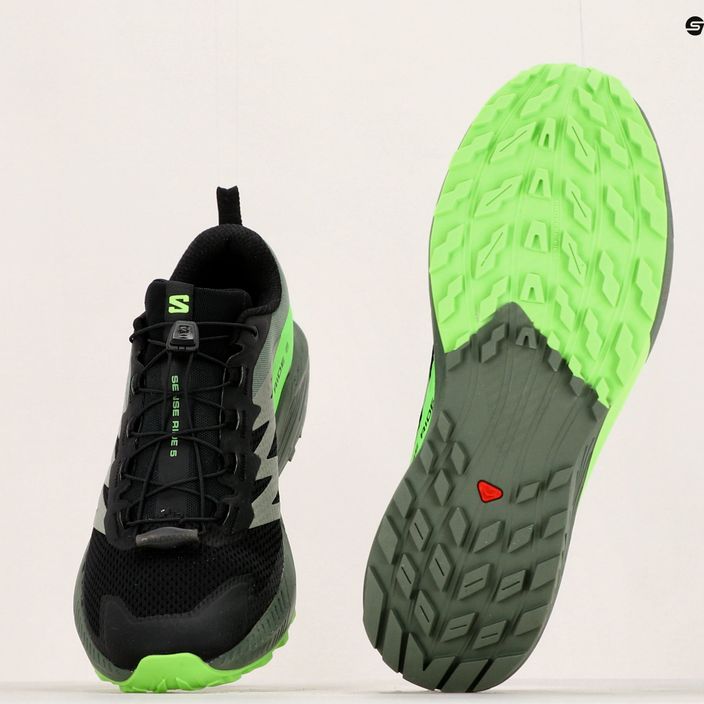 Ανδρικά αθλητικά παπούτσια τρεξίματος Salomon Sense Ride 5 μαύρο/λαυρένιο στεφάνι/πράσινο γκέκο 15