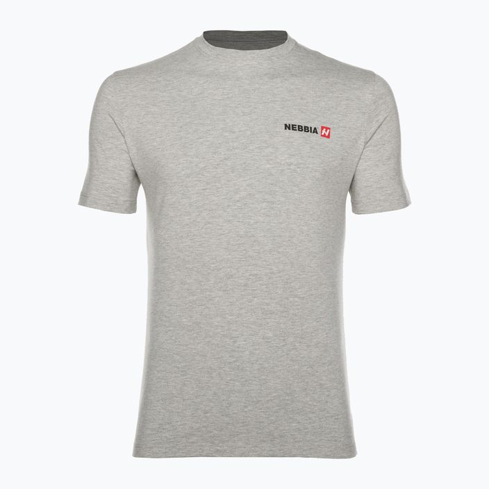NEBBIA Minimalist Logo ανδρικό προπονητικό t-shirt ανοιχτό γκρι 4
