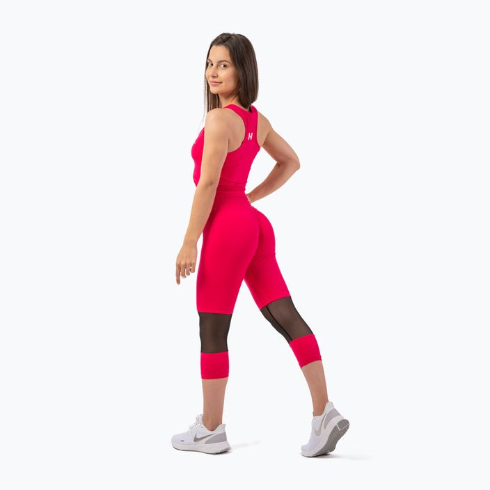 Γυναικείο κολάν προπόνησης NEBBIA Sporty High-Waist 3/4 ροζ 4