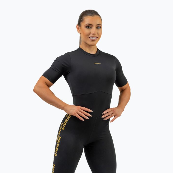NEBBIA γυναικεία προπονητική στολή Intense Focus μαύρο/χρυσό 4