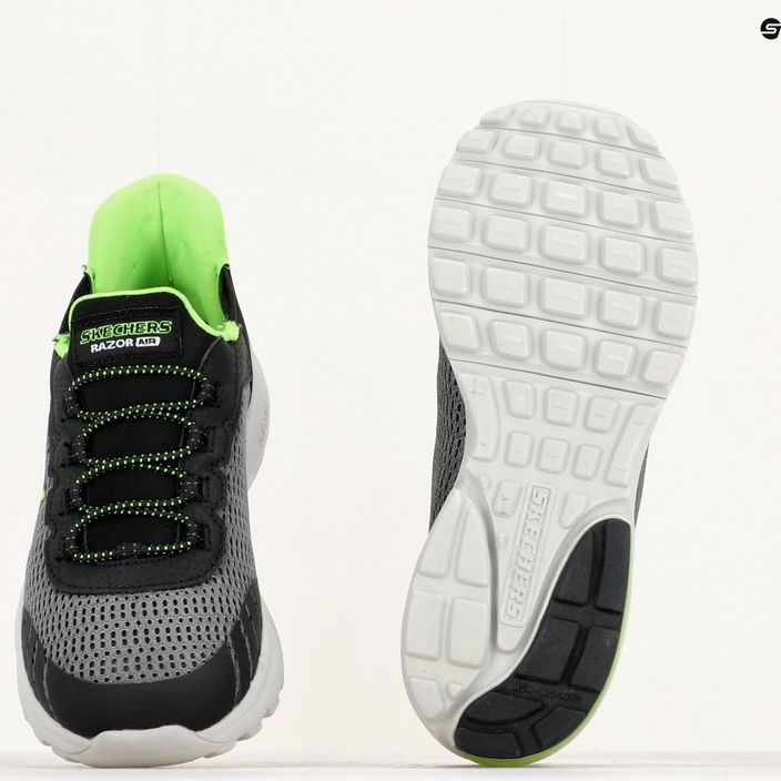 SKECHERS Slip-ins Razor Air Hyper-Brisk παιδικά αθλητικά παπούτσια ανθρακί/μαύρο 12