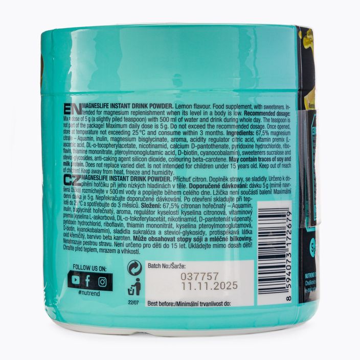 Μαγνήσιο Nutrend Magneslife Instant Drink Powder 300 g λεμόνι VS-118-300-CI 3