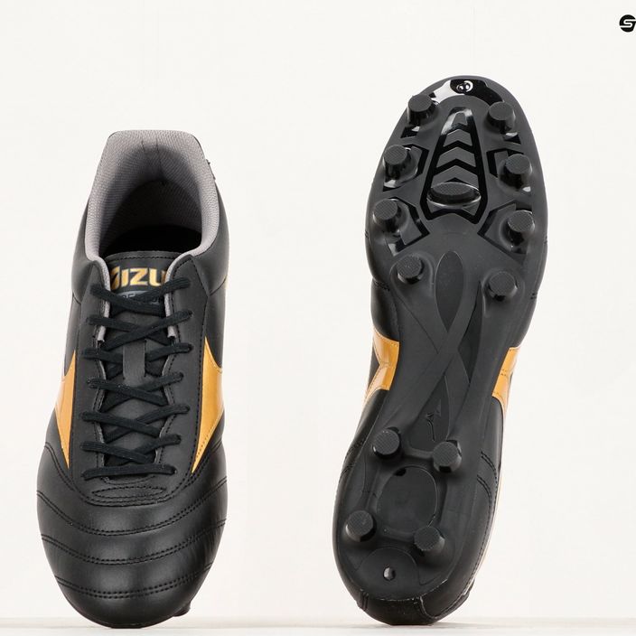 Mizuno Morelia II Club MD ανδρικά ποδοσφαιρικά παπούτσια μαύρο/χρυσό/σκιά 13