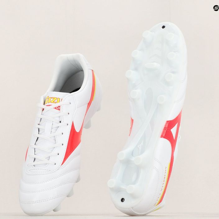 Mizuno Morelia II Club MD ανδρικές μπότες ποδοσφαίρου λευκές/κοραλλί κοραλλί2/bolt2 12
