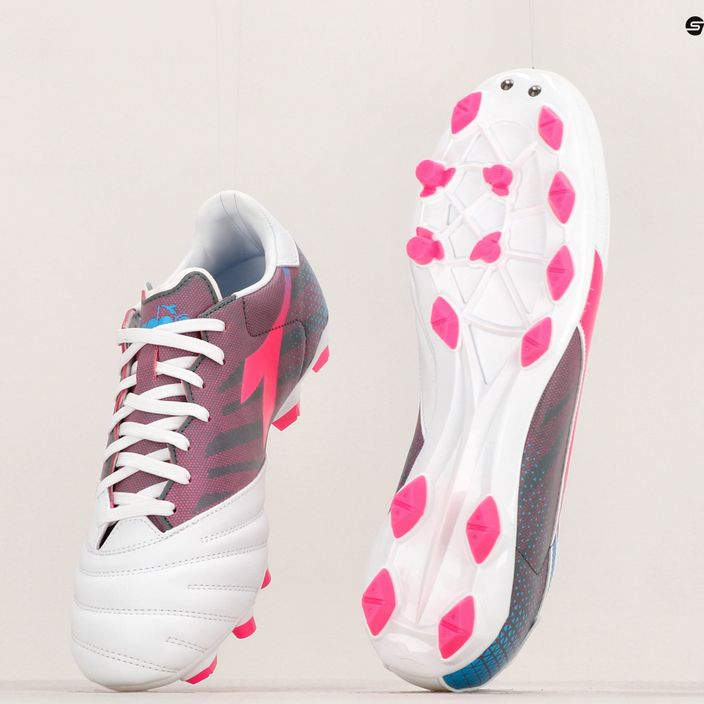 Ανδρικά ποδοσφαιρικά παπούτσια Diadora Brasil Elite Veloce GR LPU λευκό/ροζ φλούο/μπλε φλούο 19