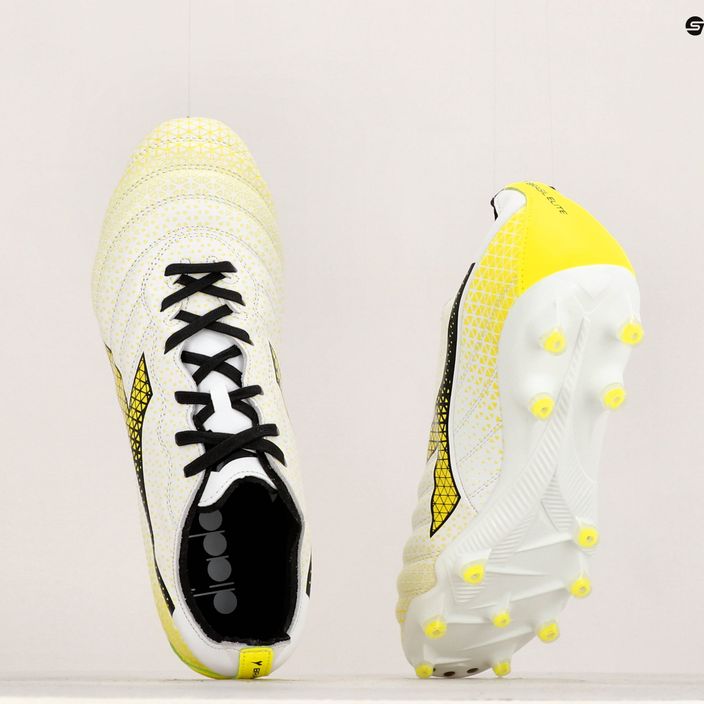 Ανδρικά ποδοσφαιρικά παπούτσια Diadora Brasil Elite GR LT LP12 λευκό/μαύρο/κίτρινο ποδοσφαίρου 12