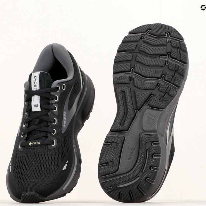 Brooks Ghost 15 GTX γυναικεία παπούτσια τρεξίματος μαύρο/μαύρο μαργαριτάρι/αλουμινίου 12