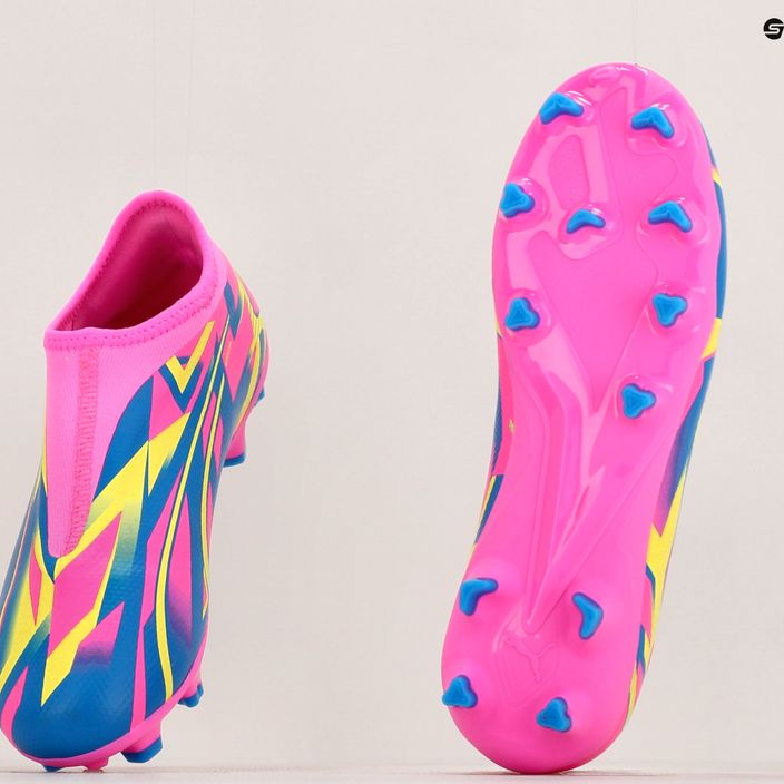 PUMA Ultra Match Ll Energy FG/AG Jr παιδικές μπότες ποδοσφαίρου φωτεινό ροζ/υψηλό μπλε/κίτρινο συναγερμός 17