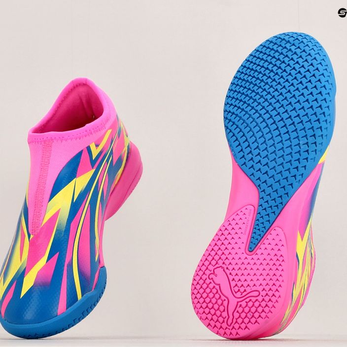 PUMA Ultra Match LL Energy IT+Mid Jr παιδικά ποδοσφαιρικά παπούτσια φωτεινό ροζ/υψηλό μπλε/κίτρινο συναγερμός 12