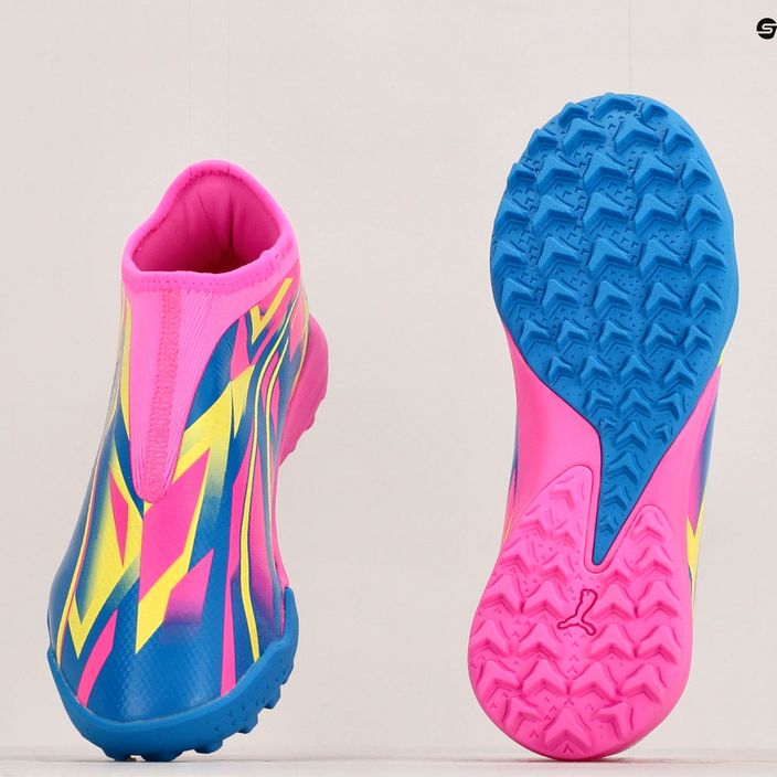PUMA Match Ll Energy TT + Mid Jr παιδικά ποδοσφαιρικά παπούτσια φωτεινό ροζ/υψηλό μπλε/κίτρινο συναγερμός 12