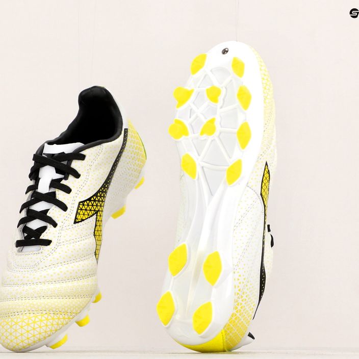 Παιδικά ποδοσφαιρικά παπούτσια Diadora Brasil Elite GR LT LPU Y λευκό/μαύρο/κίτρινο φλούο 18