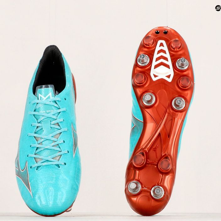 Ανδρικά ποδοσφαιρικά παπούτσια Mizuno Alpha JP Mix μπλε curacao/snow white/redbsatin 18