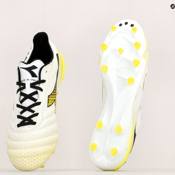 Ανδρικά ποδοσφαιρικά παπούτσια Diadora Brasil Elite Tech GR ITA LPX λευκό/μαύρο/κίτρινο φλούο 25