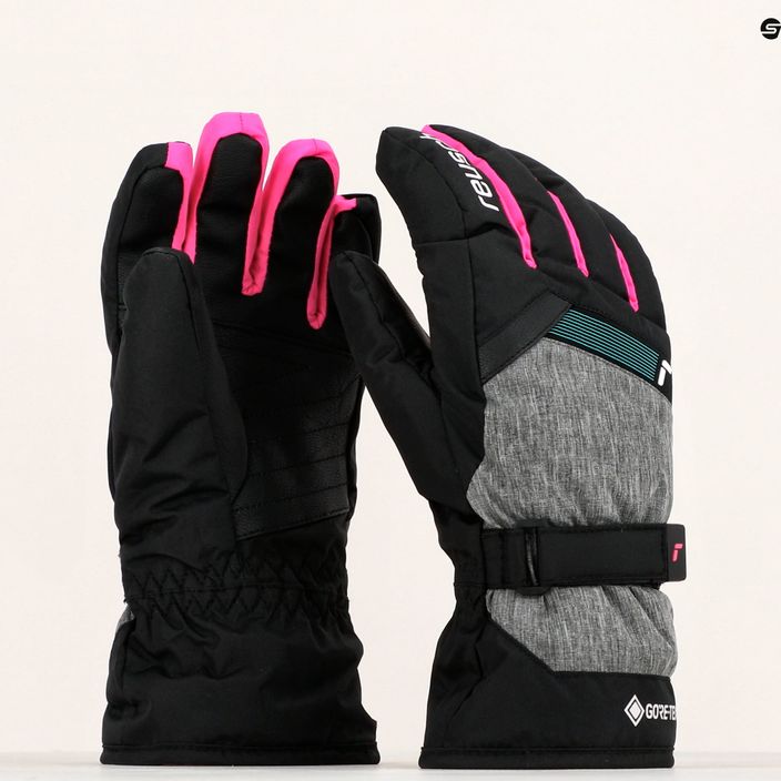 Reusch Flash Gore-Tex παιδικά γάντια σκι μαύρο/μαύρο μελανζέ/ροζ glo 11