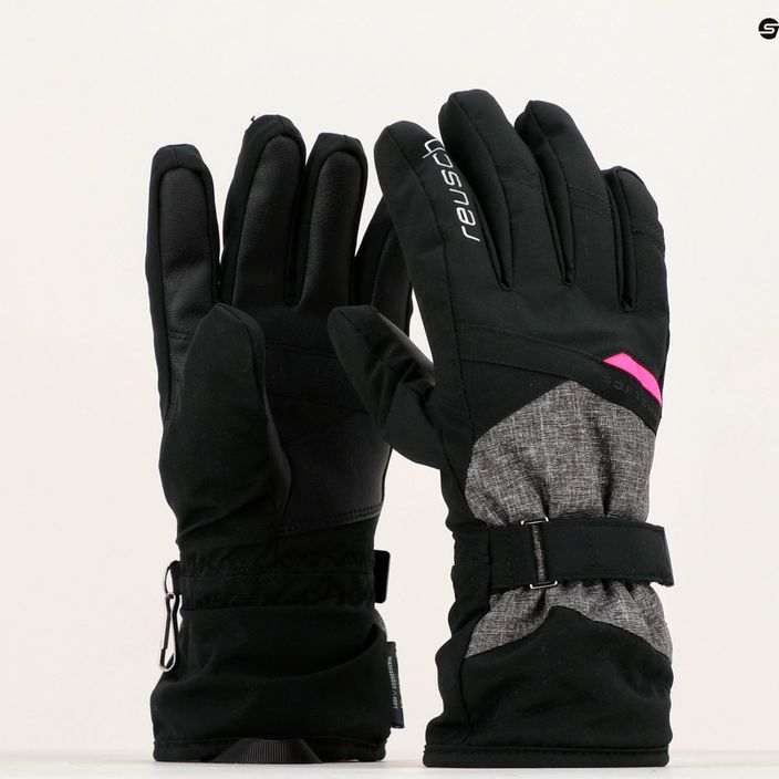 Γυναικείο γάντι σκι Reusch Helena R-Tex Xt μαύρο/μαύρο μελανζέ/ροζ glo 10