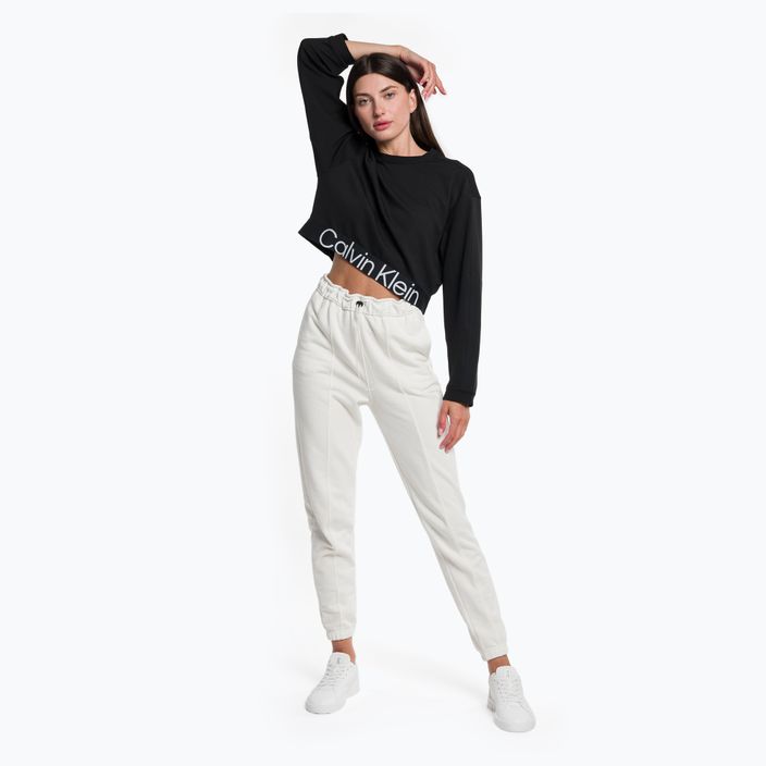 Γυναικείο παντελόνι προπόνησης Calvin Klein Knit YBI λευκό σουέτ 2