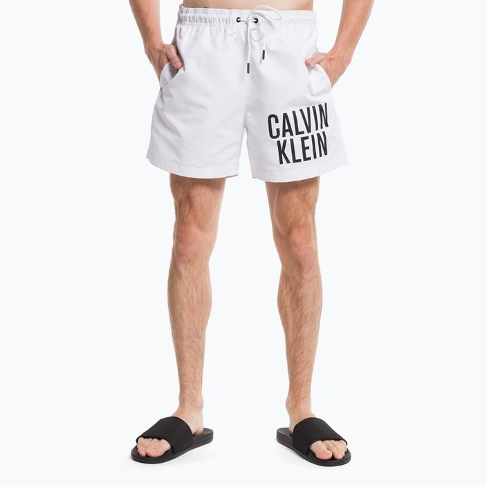 Ανδρικό Calvin Klein Medium Drawstring μαγιό σορτς λευκό 5