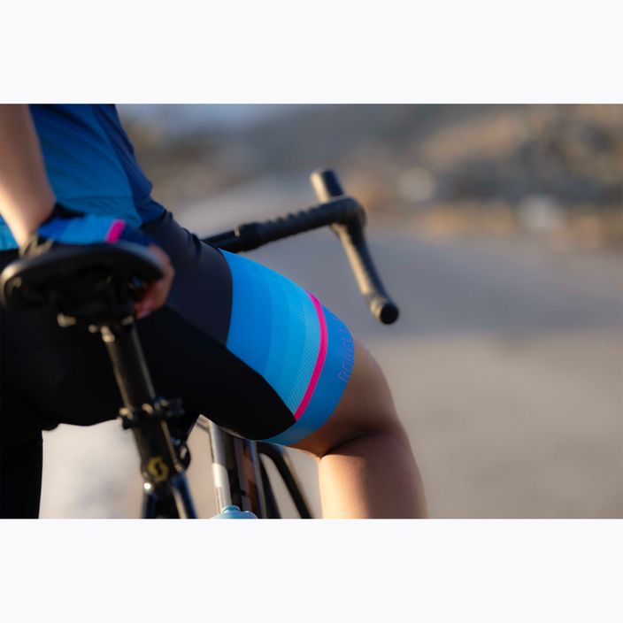 Rogelli Impress II Bib Short γυναικεία ποδηλατικά σορτς μπλε/ροζ/μαύρο 7