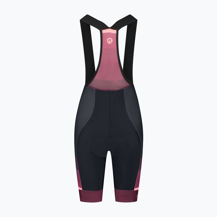 Rogelli Impress II Bib Short γυναικεία ποδηλατικά σορτς μπορντό/κοραλί/μαύρο 4