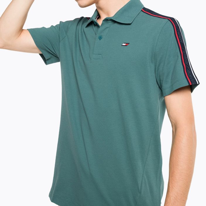 Tommy Hilfiger ανδρικό προπονητικό πουκάμισο Textured Tape Polo πράσινο 4