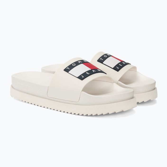 Tommy Jeans Women's Elevated Flatform Slide εκρού σαγιονάρες 4