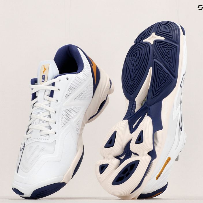 Ανδρικά παπούτσια βόλεϊ Mizuno Wave Lightning Z7 λευκό / μπλε κορδέλα / mp χρυσό 10
