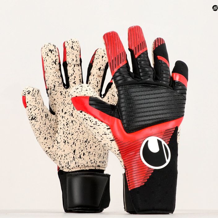 Γάντια τερματοφύλακα Uhlsport Powerline Supergrip+ Reflex μαύρα/κόκκινα/λευκά 4