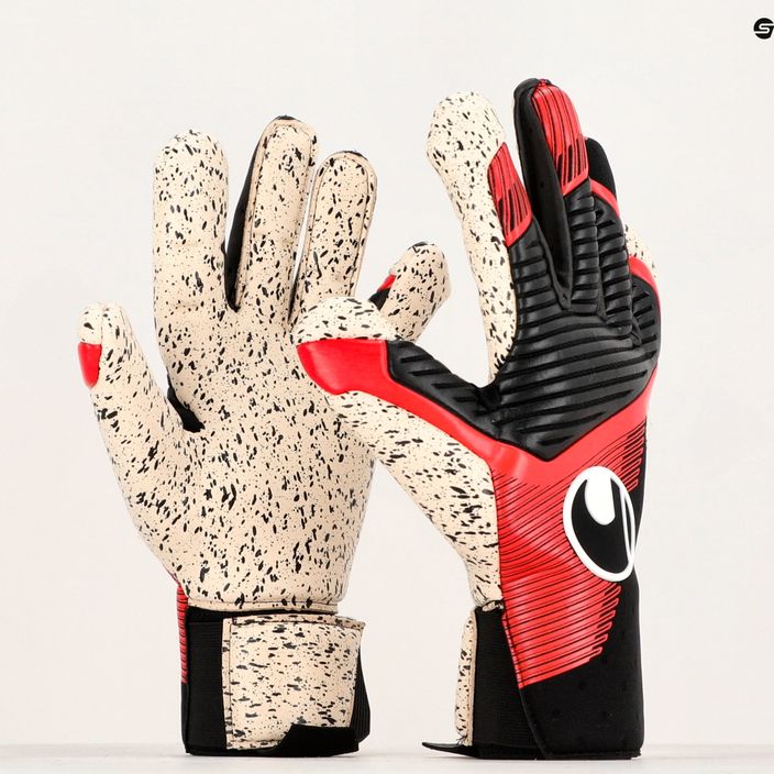 Γάντια τερματοφύλακα Uhlsport Powerline Supergrip+ μαύρο/κόκκινο/λευκό 4