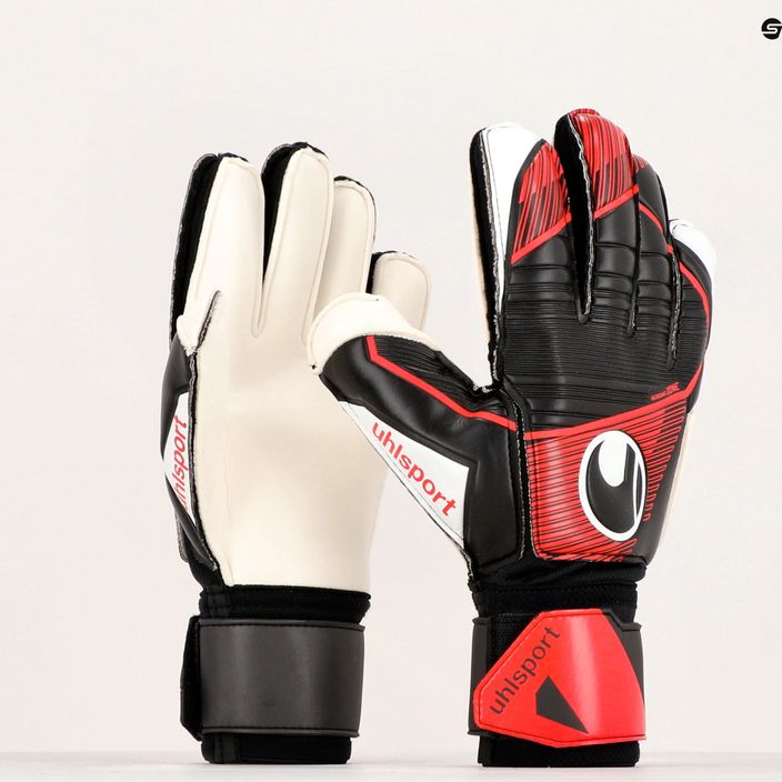 Γάντια τερματοφύλακα Uhlsport Powerline Soft Flex Frame μαύρο/κόκκινο/λευκό 4