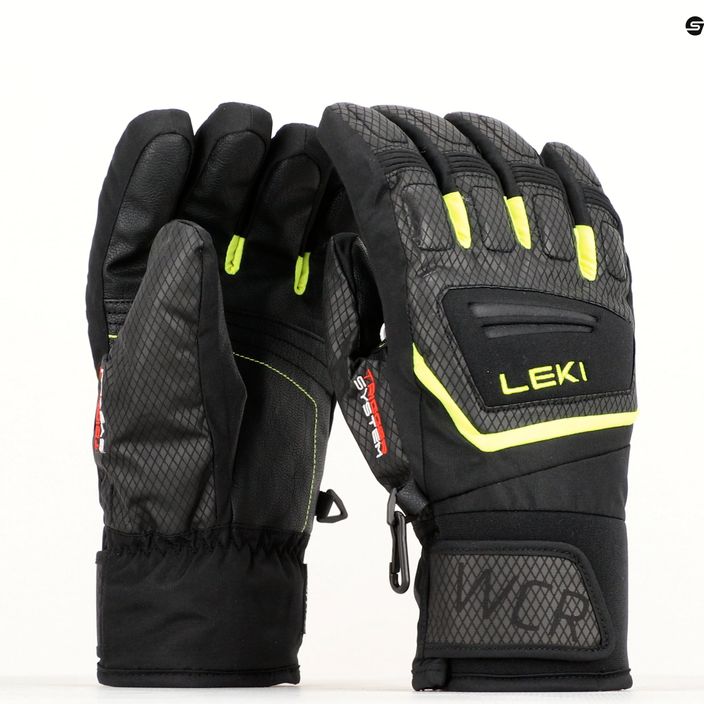 LEKI WCR Team 3D Junior γάντια σκι μαύρο πάγο/λεμόνι 10