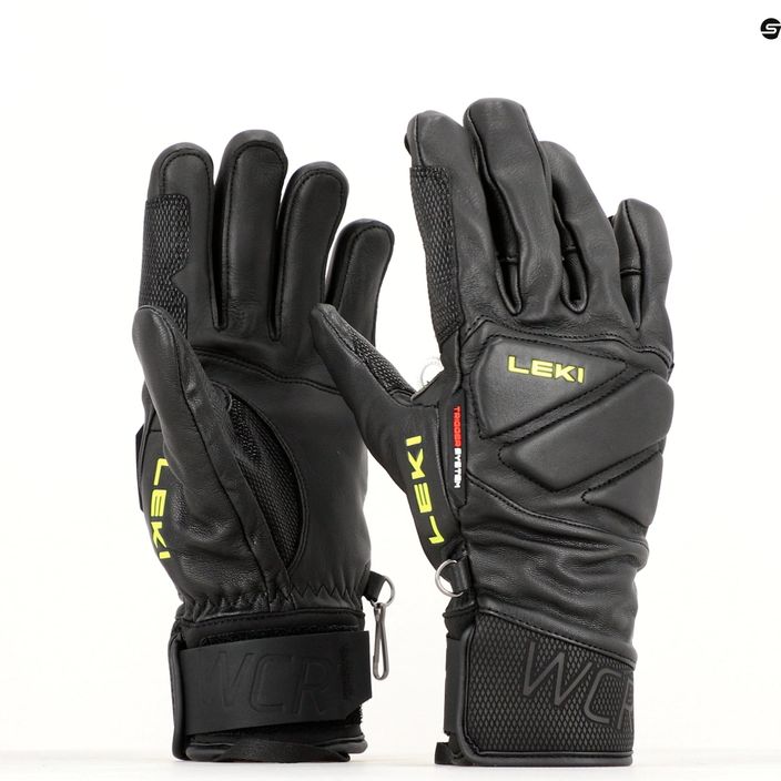 Ανδρικά γάντια σκι LEKI WCR Venom Speed 3D μαύρο πάγο/λεμόνι 6