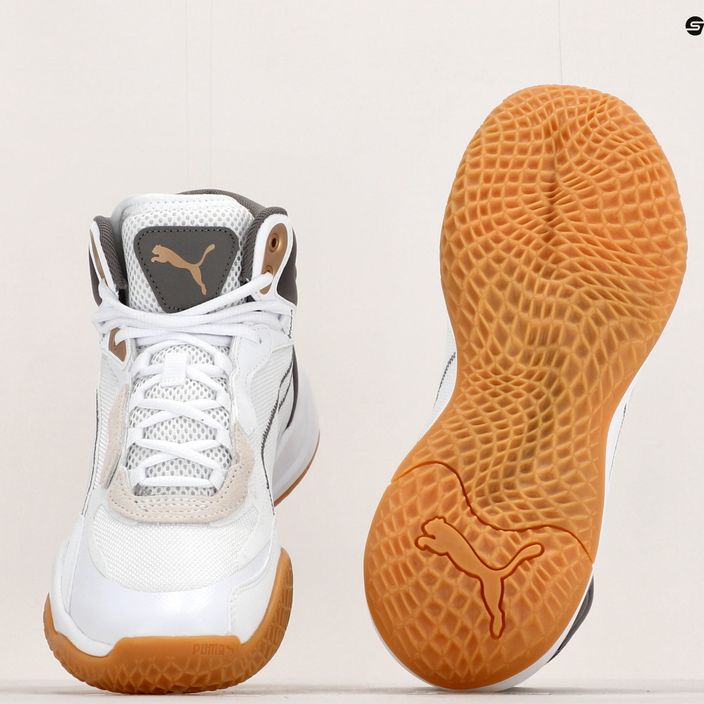 Ανδρικά παπούτσια μπάσκετ PUMA Playmaker Pro Mid Trophies ash gray/cast iron/puma gold 16