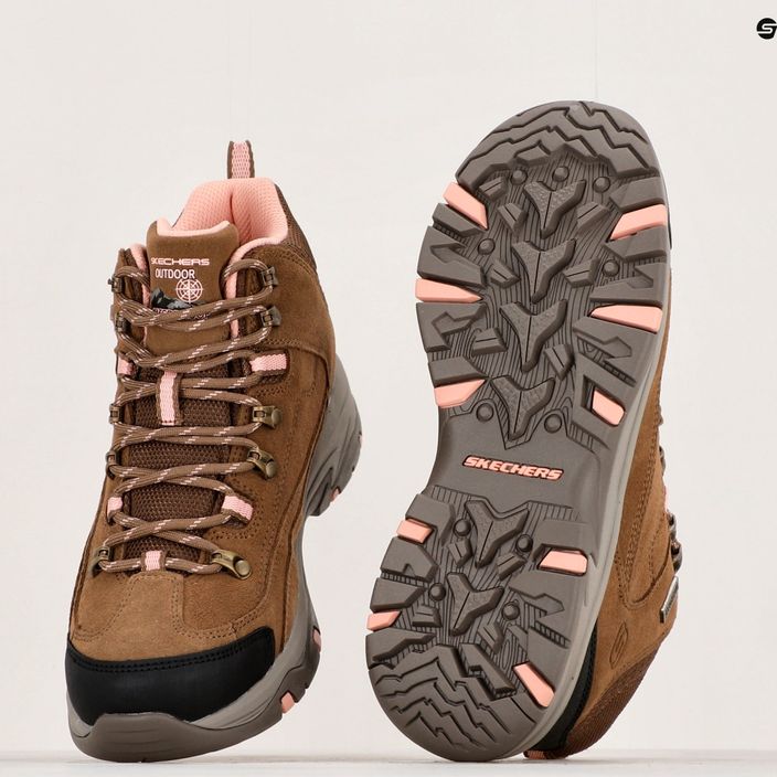 Γυναικείες μπότες πεζοπορίας SKECHERS Trego Alpine Trail καφέ/φυσικό 14