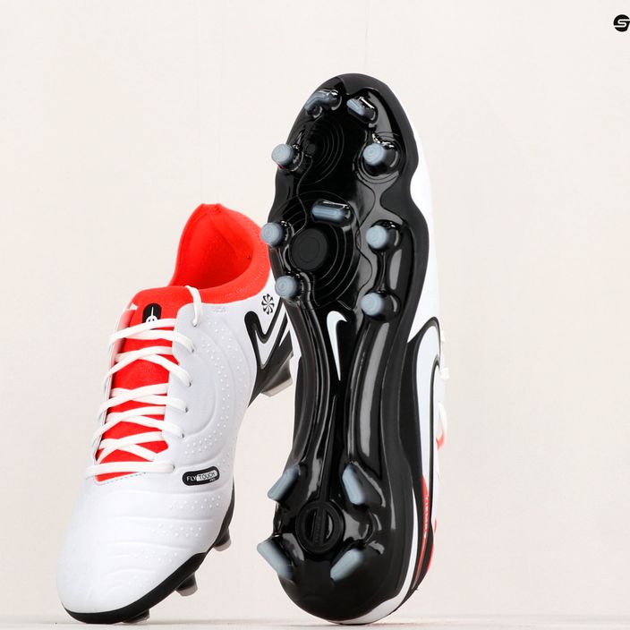 Nike Tiempo Legend 10 Pro FG άσπρο/μαύρο/βυσσινί μποτάκια ποδοσφαίρου 8