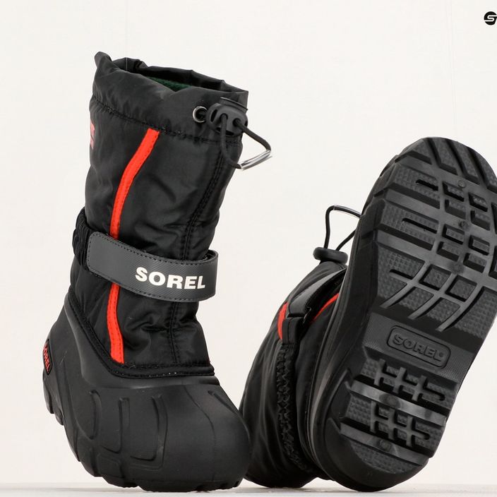 Sorel Flurry Dtv παιδικές μπότες χιονιού μαύρο/φωτεινό κόκκινο 15