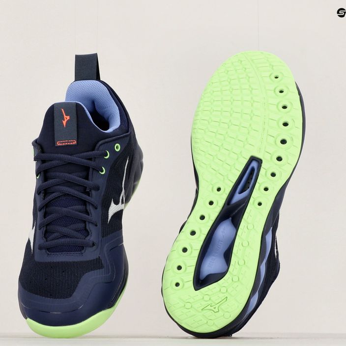 Ανδρικά παπούτσια βόλεϊ Mizuno Wave Luminous 2 βραδινό μπλε / τεχνικό πράσινο / lolite 10