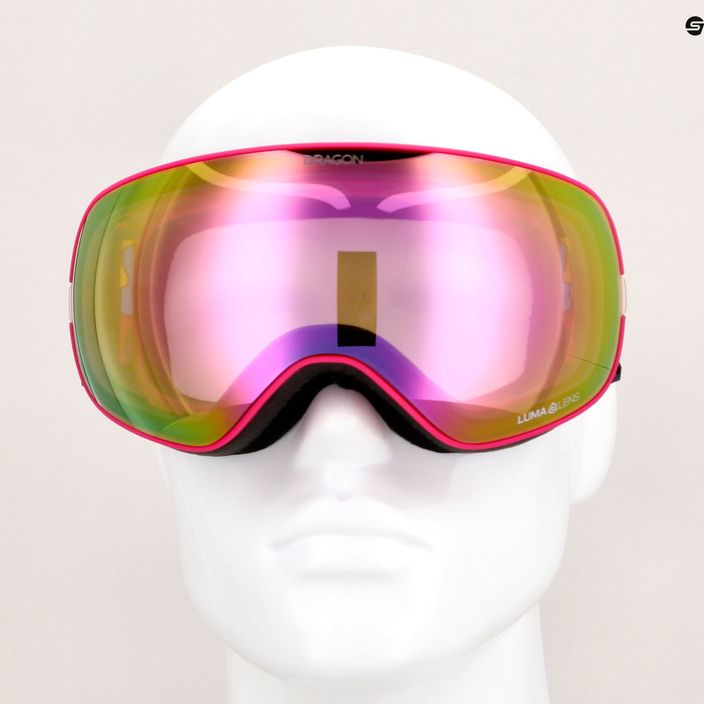 DRAGON X2S drip/lumalens ροζ ιόντα/σκούρο καπνό γυαλιά σκι 12