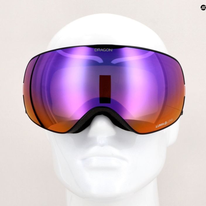 DRAGON X2S μαύρο μαργαριτάρι/lumalens μοβ ιόντα/αμυγδαλωτά γυαλιά σκι 9