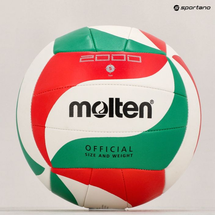 Molten volleyball V5M2000-5 λευκό/πράσινο/κόκκινο μέγεθος 5 6