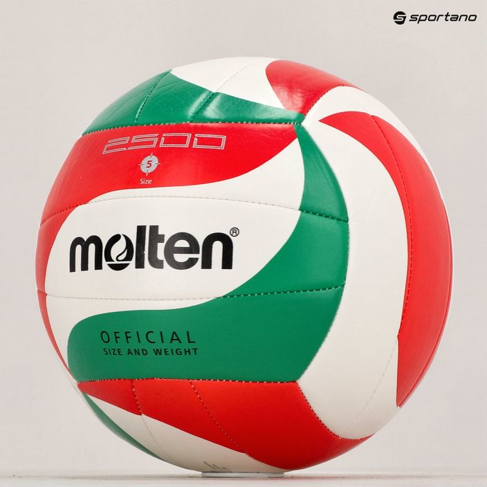 Molten volleyball V5M2500-5 λευκό/πράσινο/κόκκινο μέγεθος 5 6
