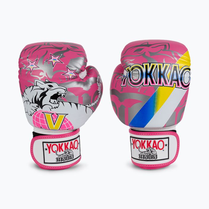 Γάντια πυγμαχίας YOKKAO 90'S ροζ BYGL-90-8