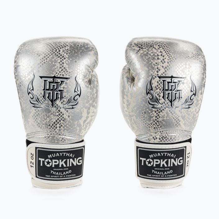 Top King Muay Thai Super Star Snake λευκά γάντια πυγμαχίας TKBGSS-02A-WH