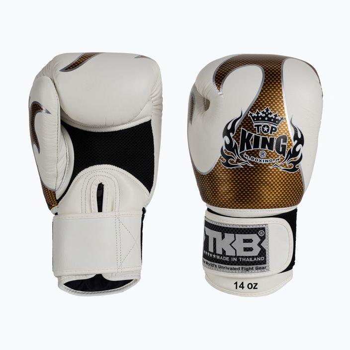 Top King Muay Thai Empower λευκά γάντια πυγμαχίας TKBGEM-01A-WH