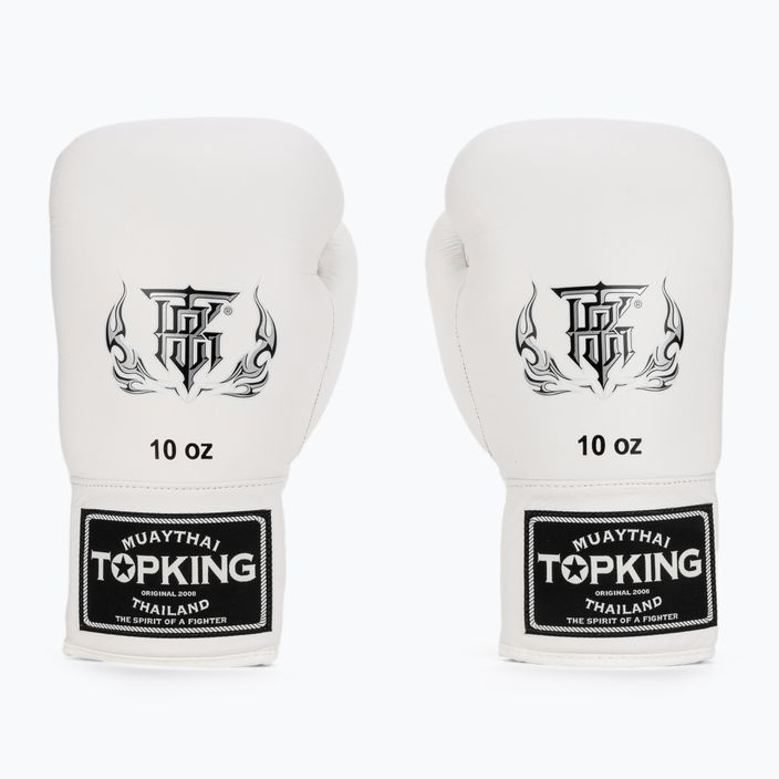 Top King Muay Thai Pro λευκά γάντια πυγμαχίας