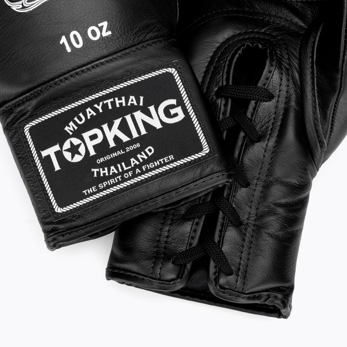 Top King Muay Thai Pro μαύρα γάντια πυγμαχίας 5