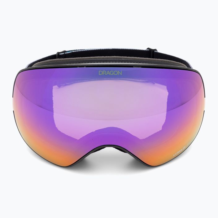 DRAGON X2S μαύρο μαργαριτάρι/lumalens μοβ ιόντα/αμυγδαλωτά γυαλιά σκι 3